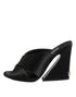 Dolce & Gabbana Black Logo KEIRA Satin Slides Sandals Shoes